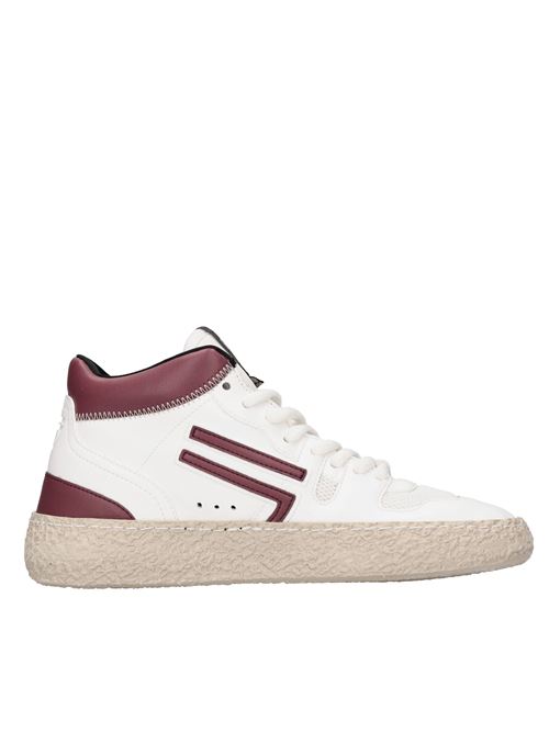 High-top sneakers in leather and fabric PURAAI | 2.04 MID MARTEBIANCO-BORDEAUX